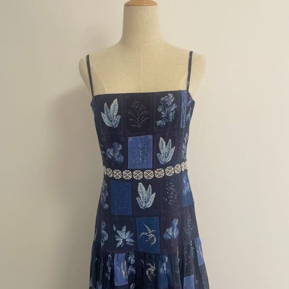 Agua by Agua Bendita Lima Algae Printed Linen Maxi Dress - Picture 7 of 15